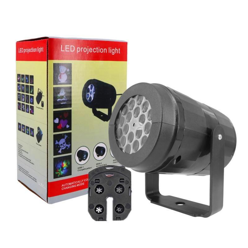 Rotating LED Snowflake Projector, White Blizzard Pattern Light, Halloween Laser Stage Light