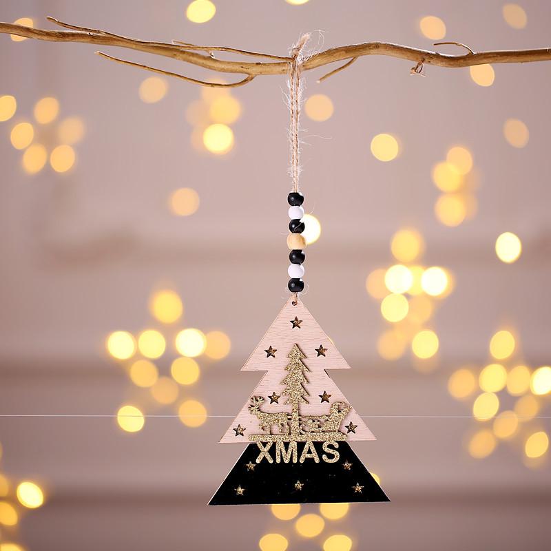 High-End Wooden 3D Christmas Tree Ornaments for Decoration