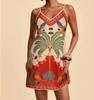 2026 Summer Fashion Casual Spaghetti Strap Printed V-Neck Slim Fit Dress for Women