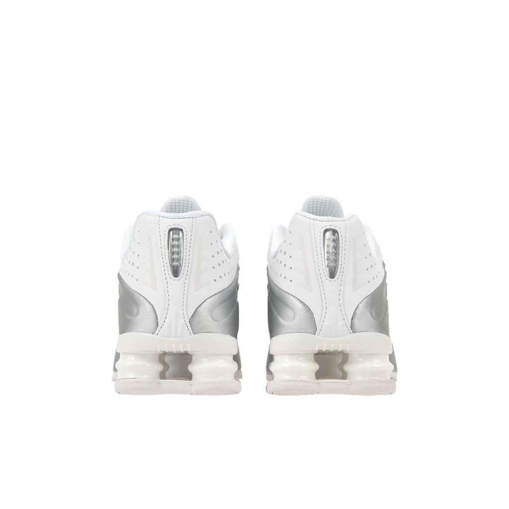 Nike Shox R4 Weiß Metallic-Silber 2024 Herren-Sneaker Leuchtendes Karmesinrot HQ1988-101