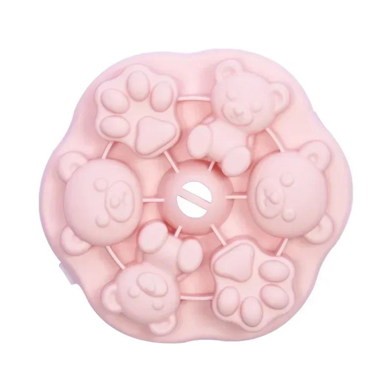 Silicone Covered Bear Ice Cream Jelly Mold for Baby Food Steamed Cake Silicone Mold Jelly Milk Jelly Ice Cube Mold