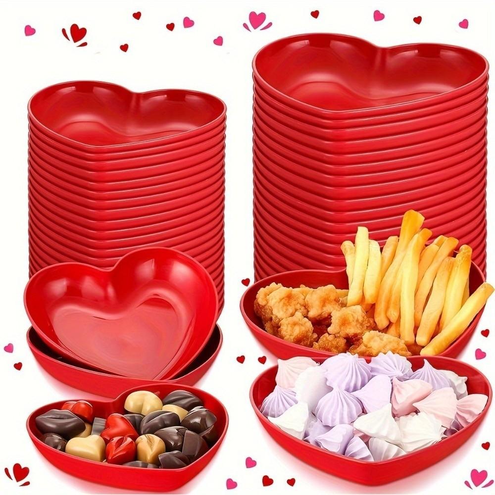 5/10Pcs Love Heart-Shaped Snack Candy Tray Small Dinner Plate Set Household Serving Plate