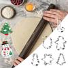 6pcs Christmas Cookie Cutter Molds Stamp Sugarcraf Decoration Cake Tools Biscuit Mold Santa Claus Fondant Decorating Tools