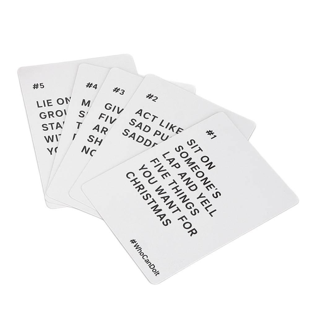 Challenge Holiday Party Card Game Men Women Funny Entertaining Compete Instruction English Card Set