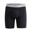 Men's Seamless Mid-Waist Modal Boxer Briefs: Extended Length, Anti-Chafe, Anti-Slip, Antibacterial.