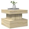  LED Coffee Table, Sonoma Oak, 50x50x40 Cm