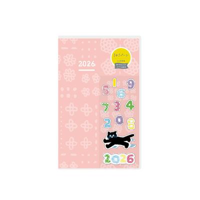 KOKUYO Jibun Techo DAYs mini 2026 Monatlich Täglich B6 mit Limitierter Auflage Pink 2026 Januar Planer, Slim, SOU SOU Sticker, Start, Ni-JDM1L1-26