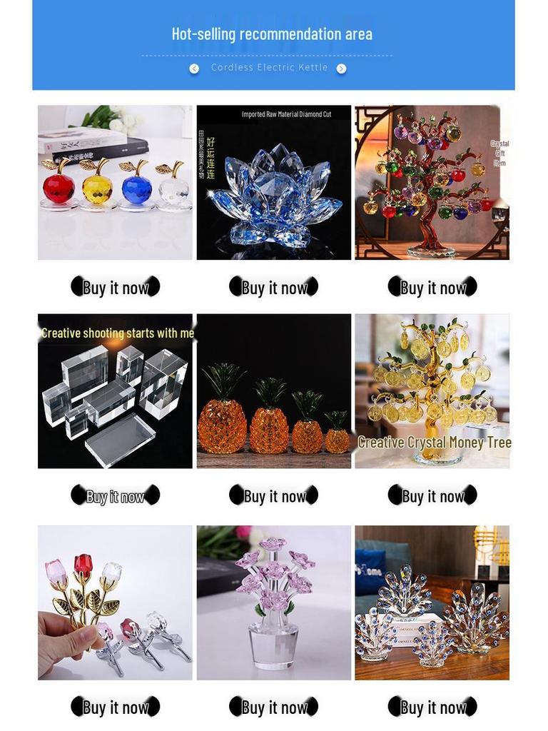 Crystal Glass Rose Ornament - Home Decor & Creative Gift
