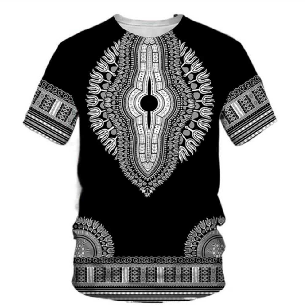 African Traditional Pattern T-Shirts 3D Print Men Summer Short Sleeve T Shirt Harajuku Retro Ethnic Style Tees Top Men Clothing