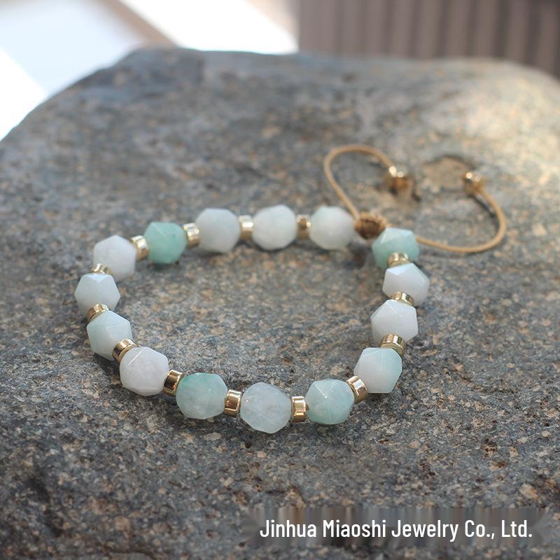 Bohemian Woven Rhombus Cut Tiger's Eye Crystal Bracelet