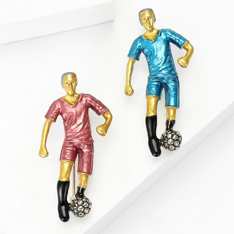 Vibrant Soccer Enamel Brooch Football Player Jewelry Elegant Clothing Accessory For Outfit Enhancement