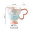 Hand-Painted Relief Goblet Household Ceramic Cup Drinking Cup Coffee Cup Cute Milk Oat Cup