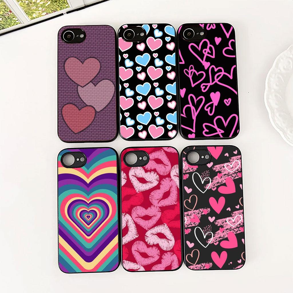 Phone Cover for Xiaomi Redmi Note 14 13 Pro Plus ProPlus 14C 13c Pro+ 5G Soft Silicone Case Star Dark Red Heart Love