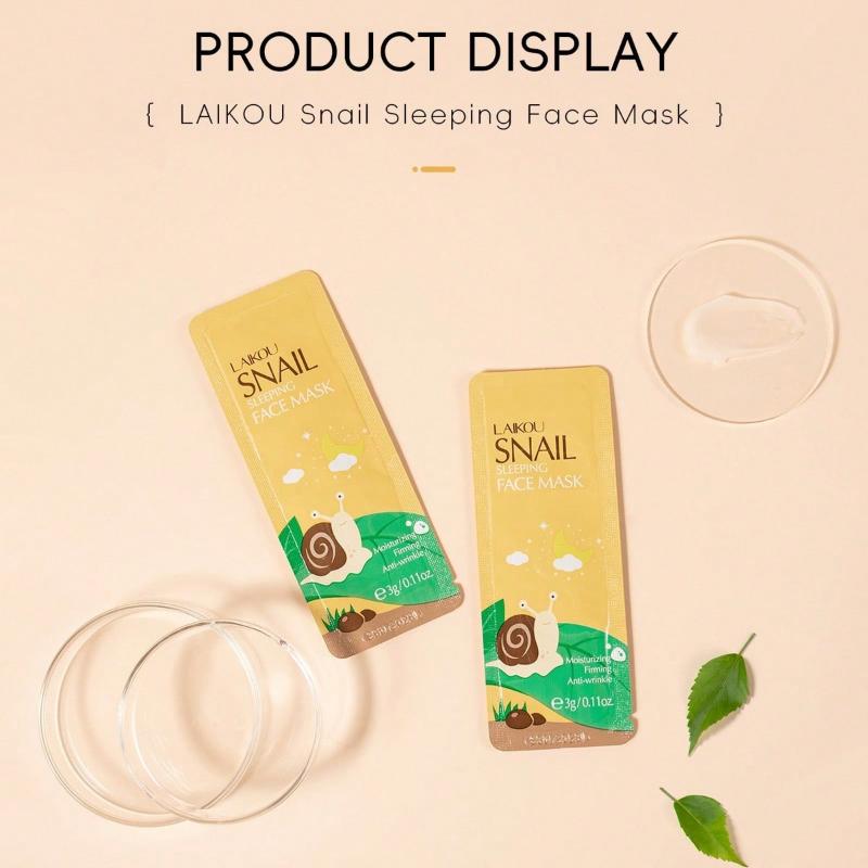 Snail Sleeping Mask Sheet Hydrating Collagen Overnight Repair Anti-Aging Brightening Skin Care Treatment