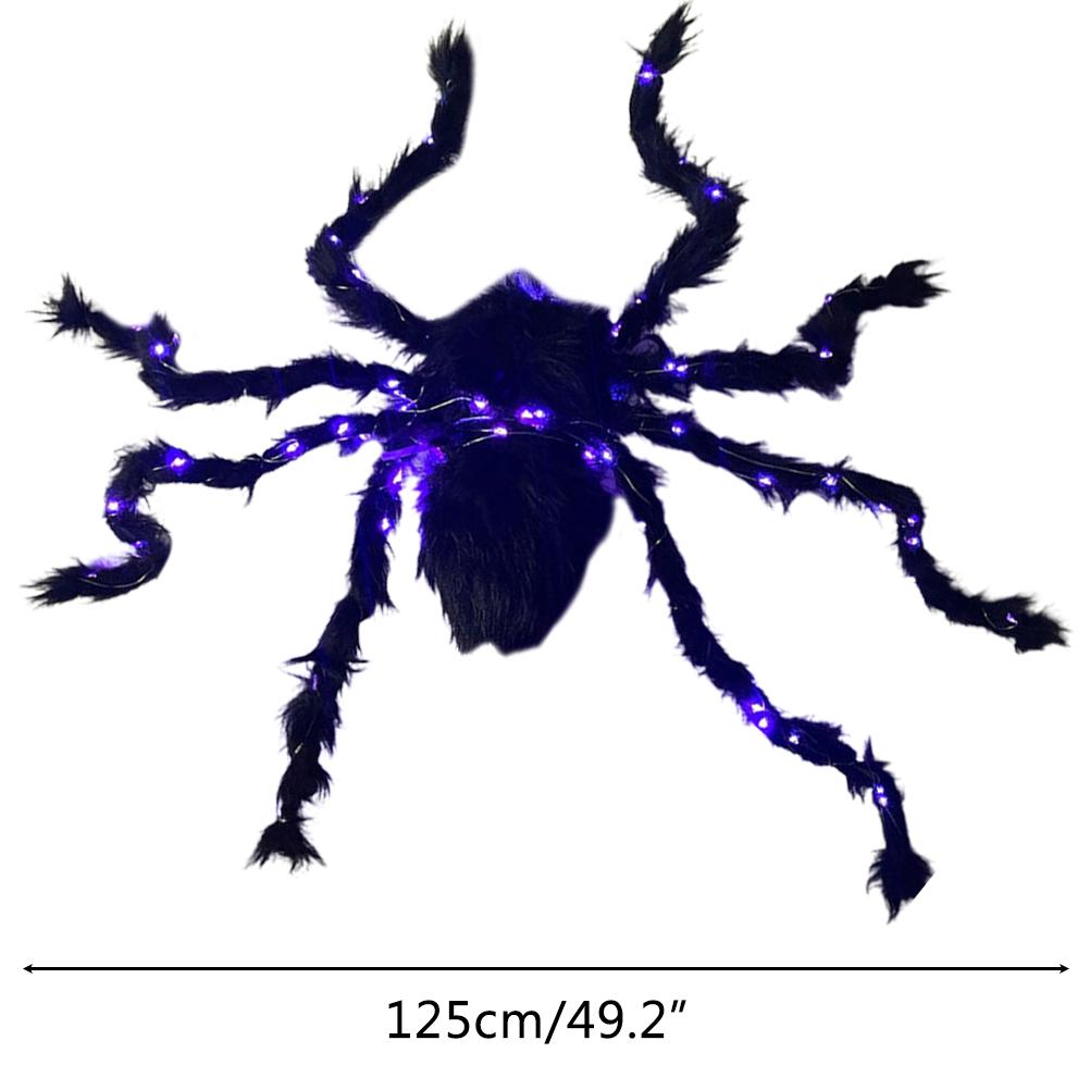 Halloween Spider Decorations Light Up Giant Spider Glowing Black Spider for Indoor Outdoor