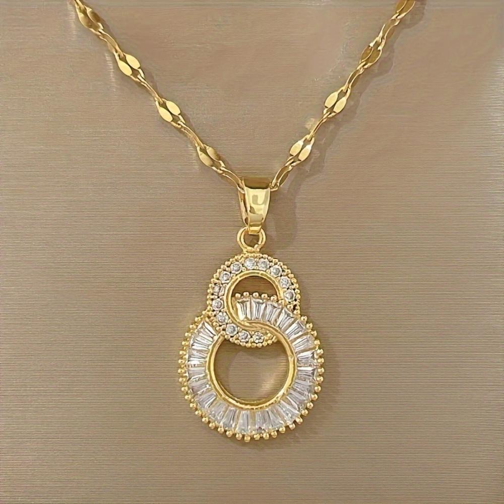 

Двойное кольцо легкое роскошное банкетное свадебное ожерелье женское ожерелье-ключица