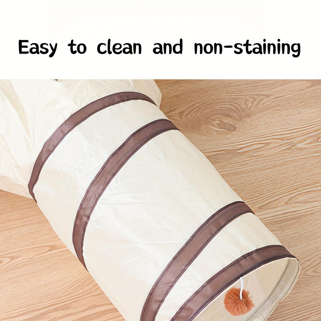 Foldable Easy-to-Store All-in-One Cat Play Tunnel - Striped Interactive Toy for Fun and Exploration Kitten Toy Cat Play Tunnels