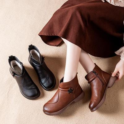 2025 Winter Shoes Women Snow Boots Warm Plush Flat Waterproof Ladies Ankle Boots Winter Mother Shoes Plus Size 42