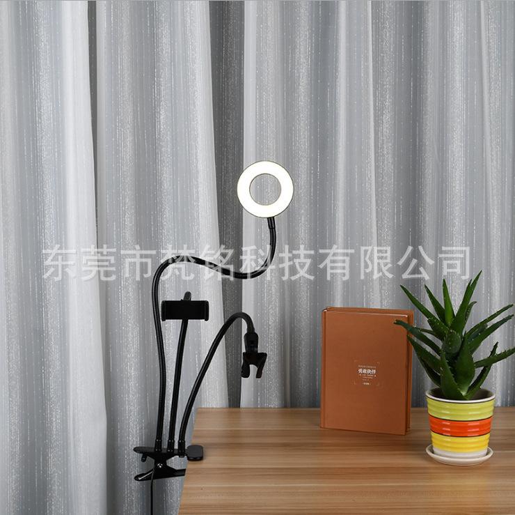 Luce LED di riempimento da 3,5" con clip USB e supporto per telefono regolabile per selfie e live streaming.