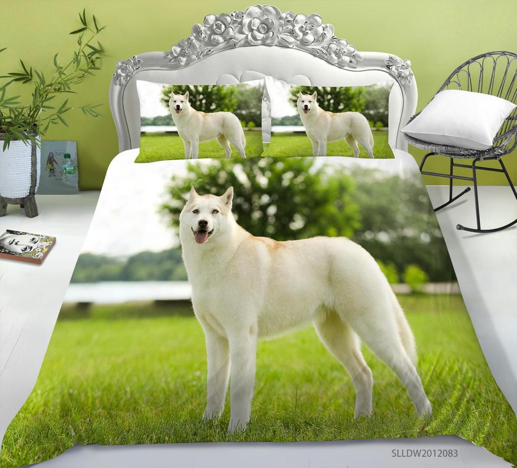 Animal Duvet Cover Sets with Pillowcase Pets Painting Microfiber Bedding Suit King Single Size Luxury Bedding Covers