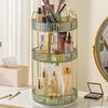 Rotating Vanity Organizer: Multifunctional Cosmetic Shelf for Lipsticks & Brushes