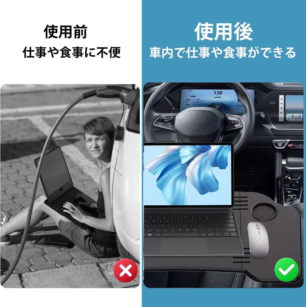 SEEYA Foldable Car Table for Passenger and Rear Seat Laptop Table Convenient To Carry and Store Suitable for Eating and Office Work 10kg Weight