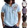 Men'S Casual Short Sleeved Hooded Top Buttoned Open Neck T-Shirt