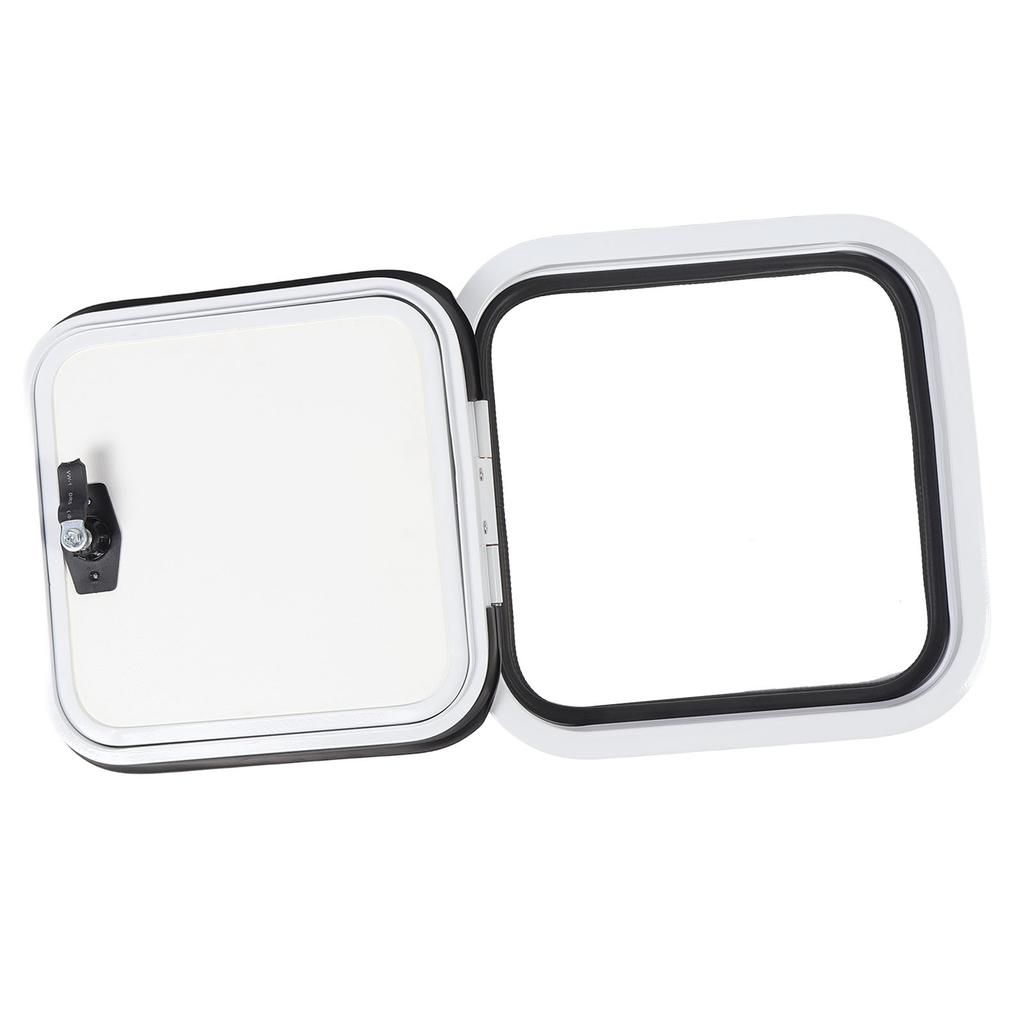 RV Compartment Hatch Cover Long Life Travel Trailer Access Door 14 X 14 Inch Horizontal or Vertical Installation for Campervan