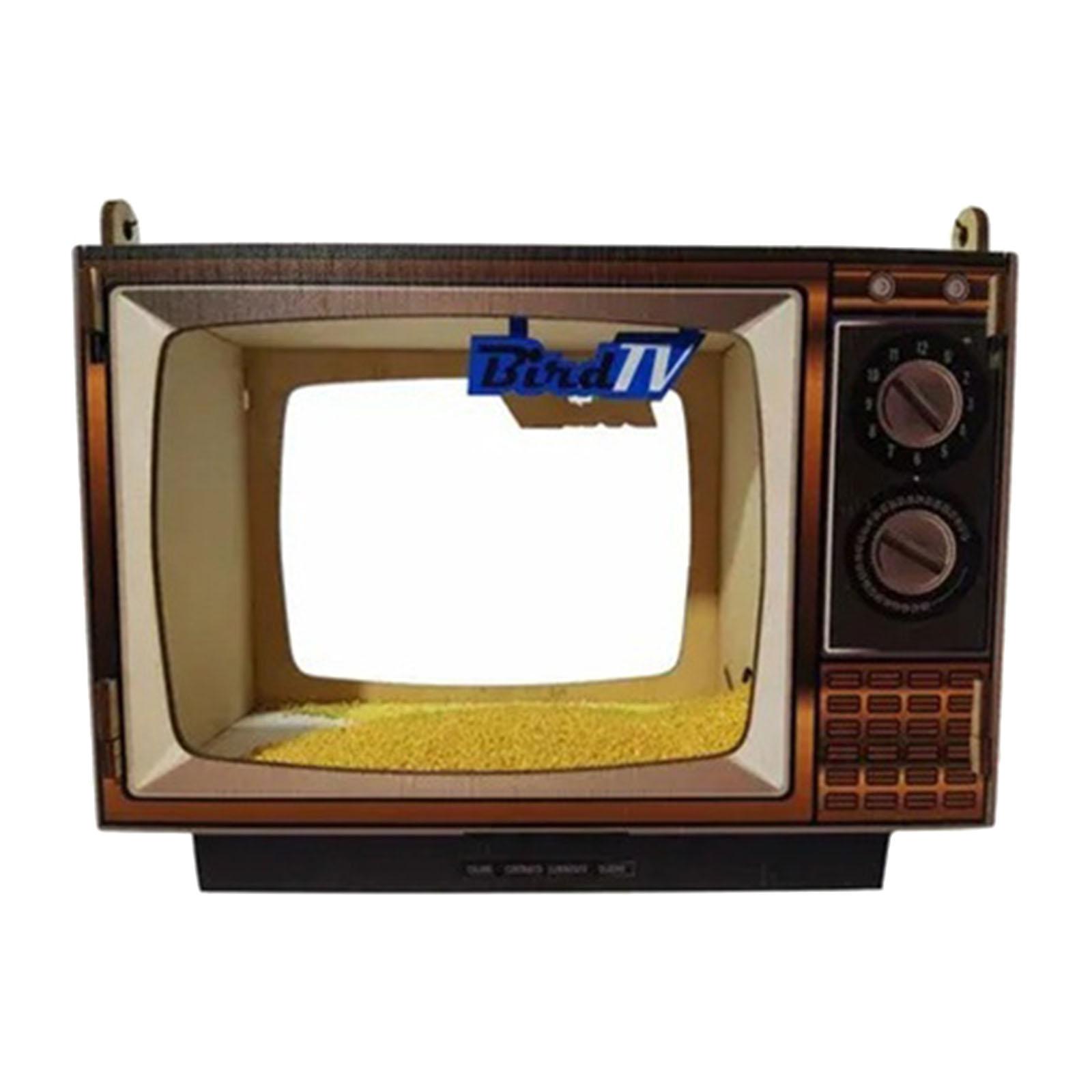 

Деревянная кормушка для птиц в форме телевизора для украшения сада и кормления диких птиц, экологичный дизайн, станция для кормления птиц