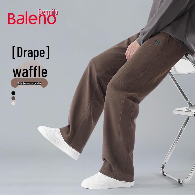Baleno Men's 2025 Spring Waffle Weave Straight-Leg Casual Pants