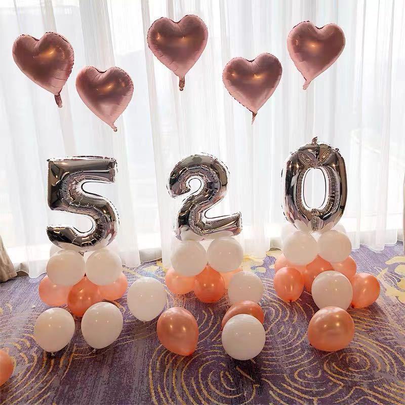 Honeymoon Room Wedding Scene Decor Set: Love Letter Balloons & Transparent Boxes