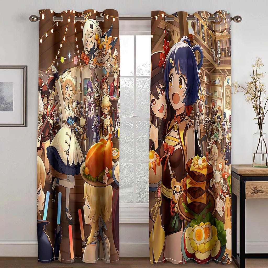 3D kreslené postavičky Sexy Beauty Curtain 2 Panel Obývací pokoj Ložnice Studovna Dětský pokoj Dekorativní závěsy