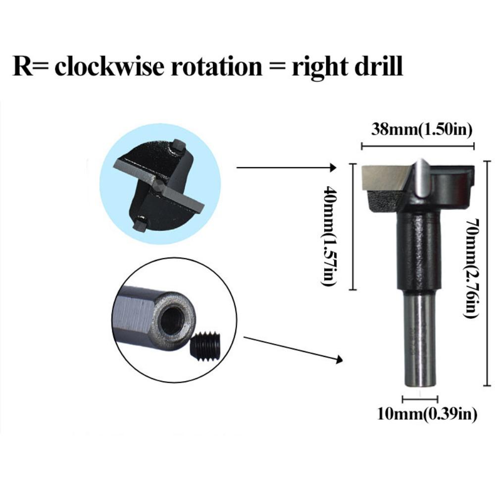 Zinc Zinc Alloy Material Forstner Drill Bit Left/Right Rotation Woodworking Drill Bit  Woodworking Tools