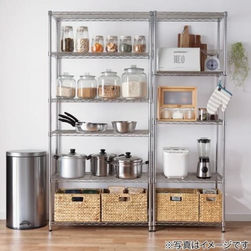 NITORI (NITORI) CUSTOM Steel Rack, 85cm Wide, 4 Shelves, Black, NITORI 8791485