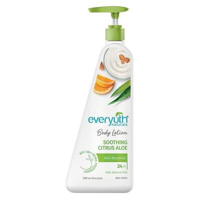 Everyuth Naturals Lozione Corpo Agrumi Aloe|Idratazione Istantanea| Lenitiva|Idratazione 24 ore|per Uomo e Donna|Latte di Mandorla 100% Naturale - 500ml
