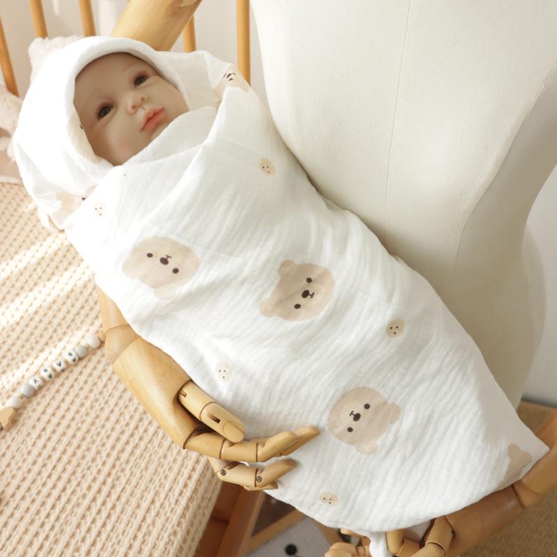 

Дышащее двухслойное хлопковое детское пеленальное одеяло