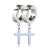 Stainless Steel Hip-pop Style Non Piercing Hoop Earrings Feather Pendant Ear Clips for Men Women Ear Daily Wear Jewelry