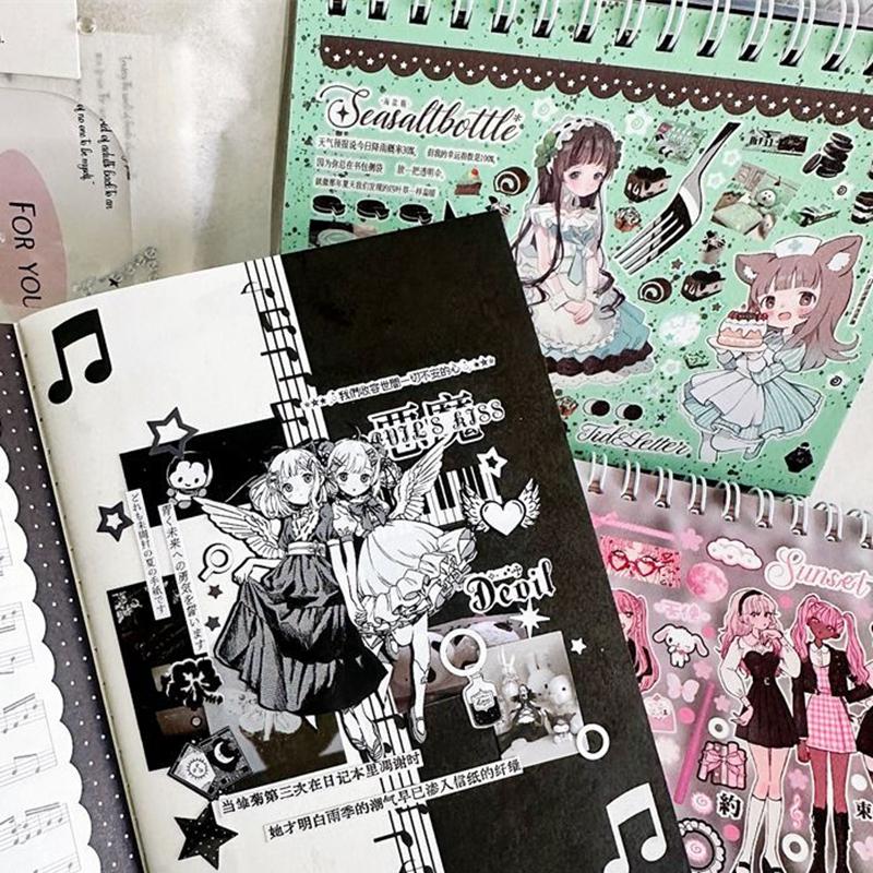 30 Sheets Korean Ins Cute Decorative Stickers Book Y2K Scrapbooking Phone Case DIY Journal Collage Material Sticker Gift