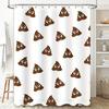 Decorate Your Bathroom With Our Funny Poop-Themed Shower Curtain Set Features Adorable Cartoon Brown Poo Emojis On A Clean White