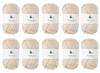Knitworm Melange Garn, 10 Knäuel, Extra Dick, 30g (45m), 60% Wolle, 40% Acryl (beige)
