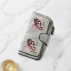 Fashionable long wallet with stylish skull and coffee cup print design eye catching multifunctional portable with clasp for coins large capacity