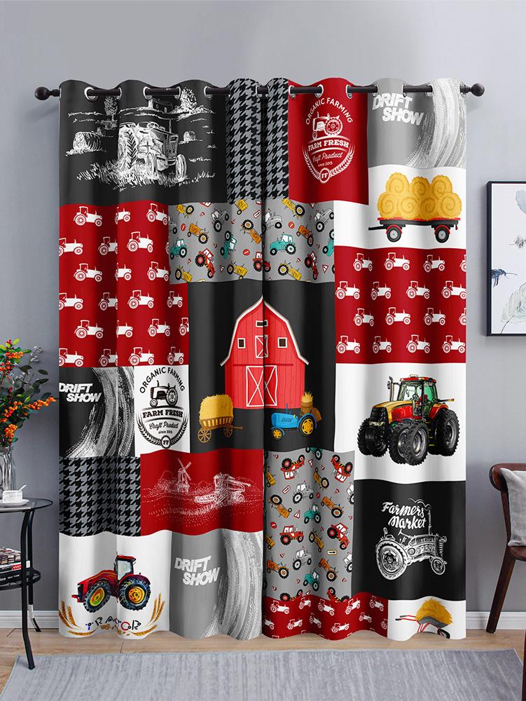 Pojazd Budowlany List Podróżny Astronauta Zasłona Zasłona do Sypialni Drukowanie Cyfrowe 3D Zasłona zaciemniająca