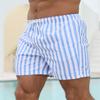 Herren-Shorts mit kontrastierendem Streifenmuster, Kordelzug und Taschen, geeignet für den Strandurlaub im Sommer und den Alltag