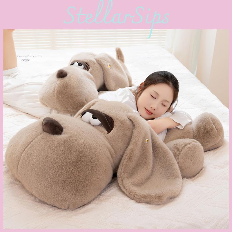 Big Eyed Dog Doll Cute Prone Dog Doll Bed Pillow Sleeping Pillow Plush Toy
