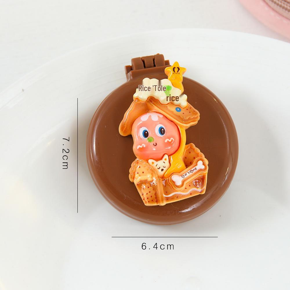

3D Star Cartoon Folding Mirror Comb for Girls - Stylish and Practical Cushion Brush