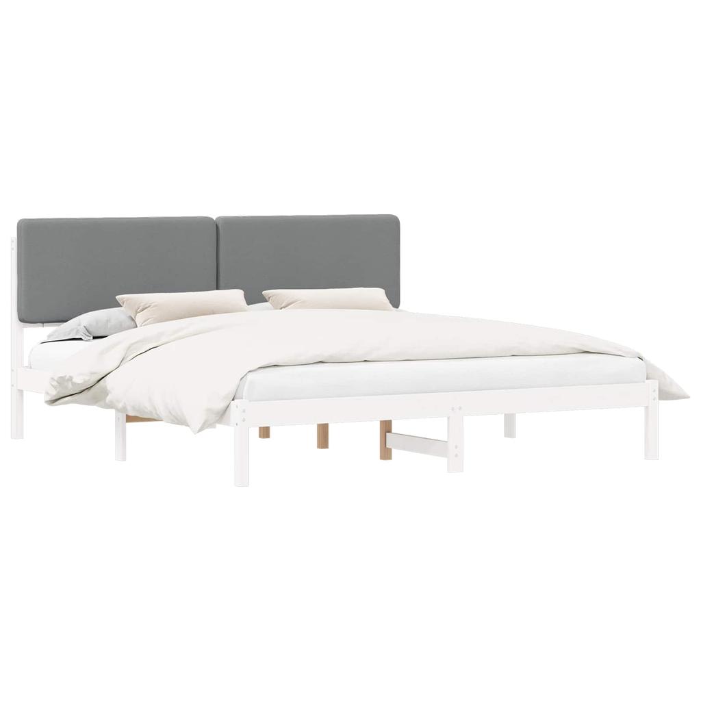 Bed Frame with Padded Headboard Light Grey 180 x 200 cm