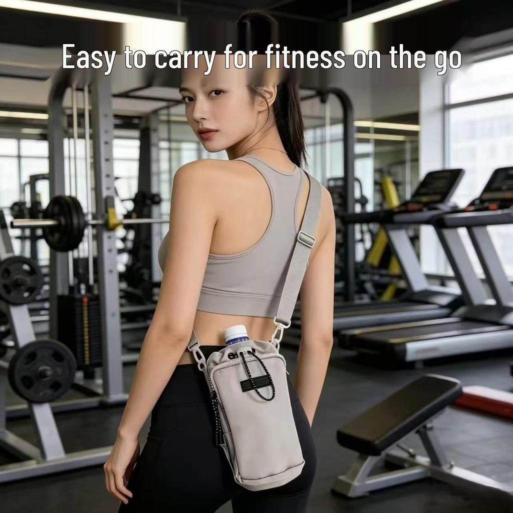Large Capacity Outdoor Water Bottle Crossbody Bag with Protective Sleeve