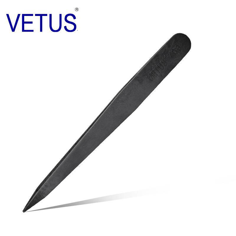 VETUS 703 Carbon Fiber Conductive Anti-static Acid & Alkali Resistant Plastic Tweezers