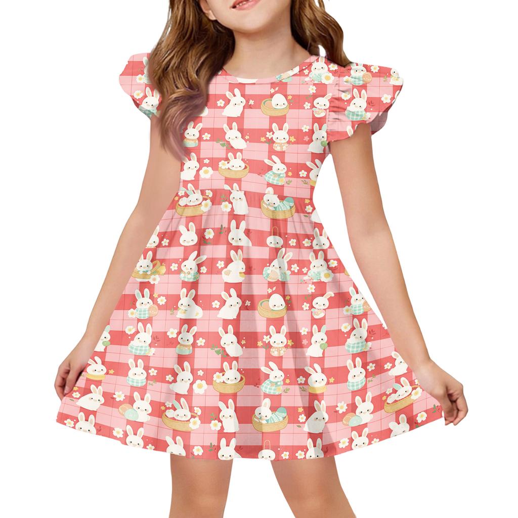 Girls' Summer Princess Dress - A-Line T-Shirt Dress Easter Day