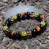 Festive Gifts Tiger Eye Black Onyx Green Prehnite And Smoky Quartz Beaded Bracelet Fashion Jewelry Daily Wear Simple Versatile Accessory